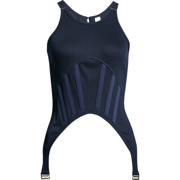 DION LEE Ribbed Stretch Organic Cotton Corset Tank Size M - Picture 2 of 14